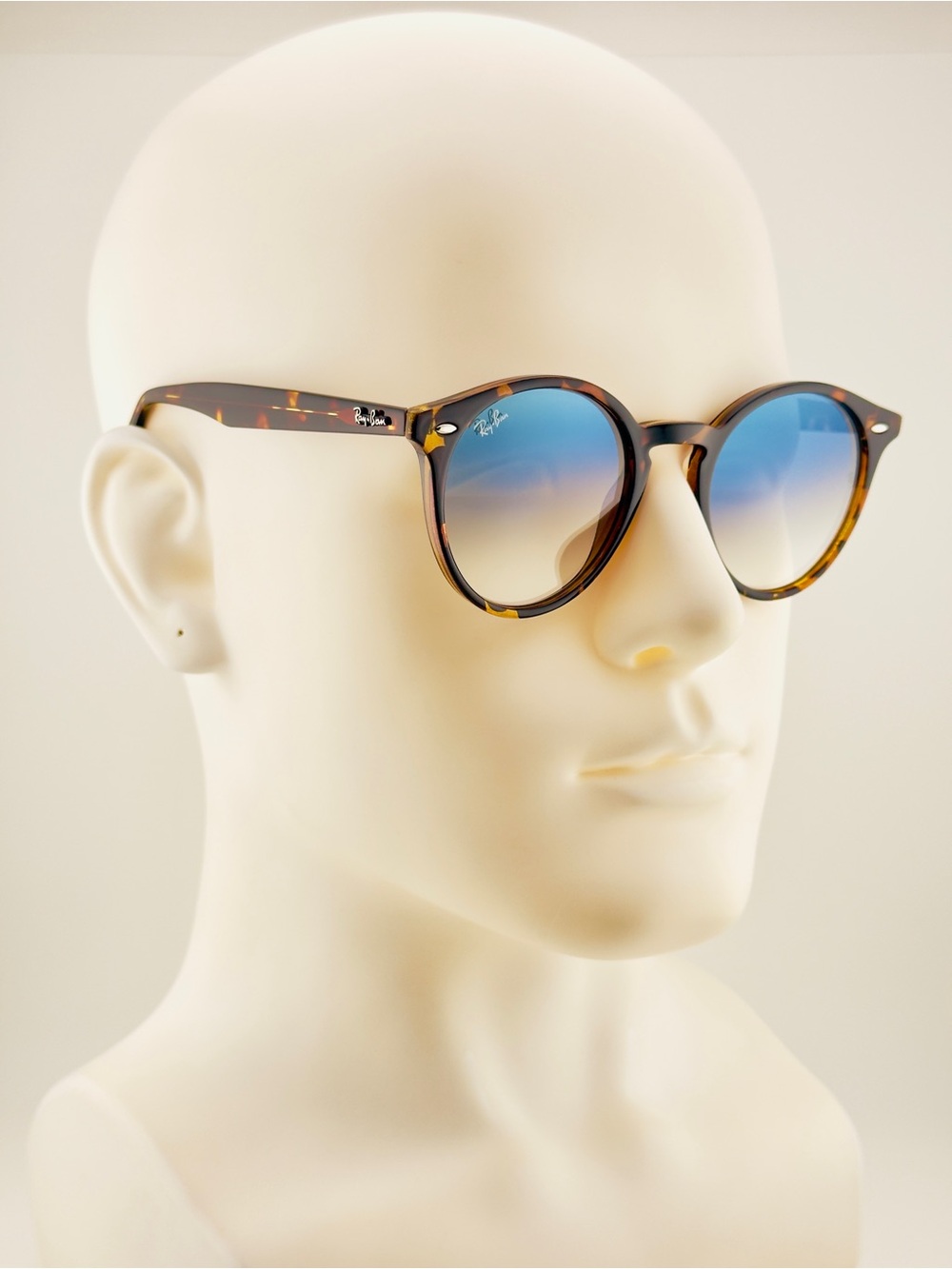 Ray-Ban Sunglasses RB2180 Polished Light Havana Frame with Gradient Blue Lenses